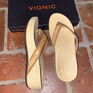 Vionics HIGH TIDE PLATFORM SANDAL gold cork